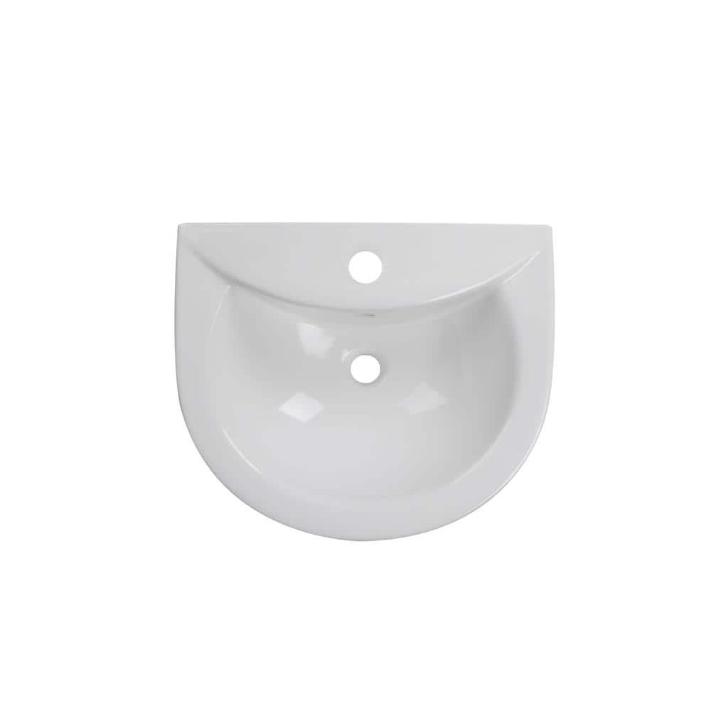 Liberty 31.5" Tall White U-Shaped Vitreous China Pedestal Bathroom Sink with Overflow