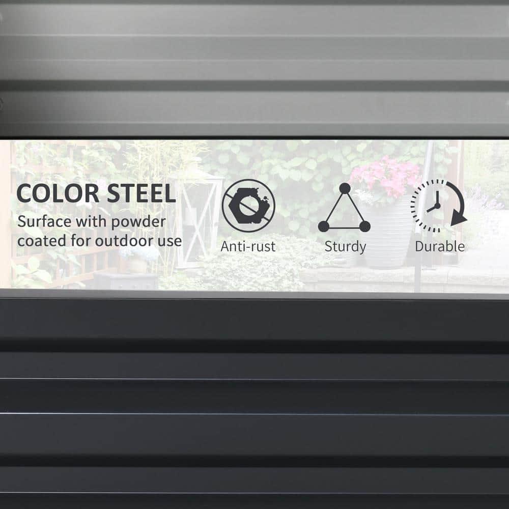 Outsunny 4' x 4' x 1' Galvanized Raised Garden Bed, Planter Raised Bed with Steel Frame for Vegetables, Flowers, Plants and Herbs, Gray