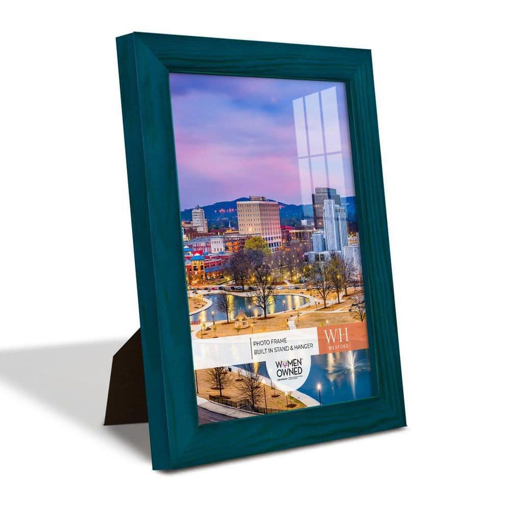 Woodgrain 6 in. x 8 in. Ocean Blue Picture Frame