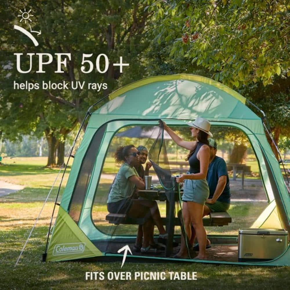 Coleman 86"x10' Skyshade 6 Person Screen Dome Canopy Beach Shelter Tent - Moss