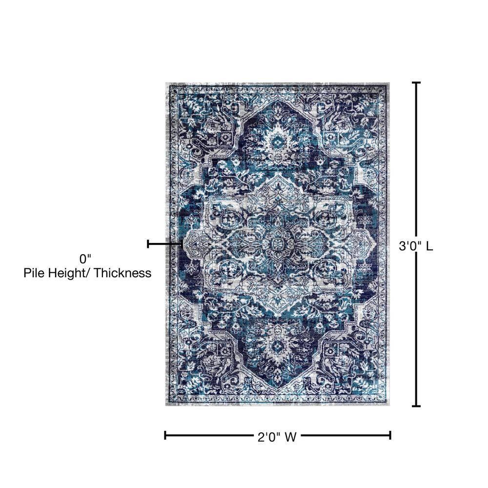Nuloom Maryanne Geometric 2x3 Accent Indoor Area Rug for Living Room Bedroom Dining Room Entryway Kitchen, Blue/Ivory