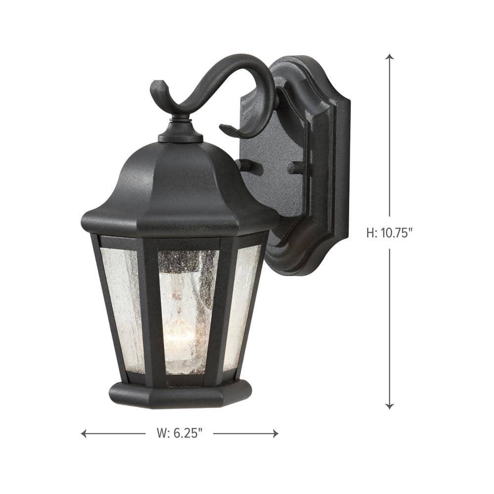Feiss OL5900BK Martinsville Outdoor Patio Lighting Wall Lantern, 1-Light, 100 Watt, Black (6"W x 11"H)