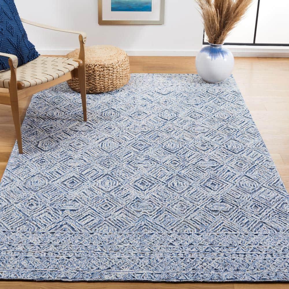 Abstract ABT146 Handmade Indoor Accent Rug - Blue - 3'x5' - Safavieh