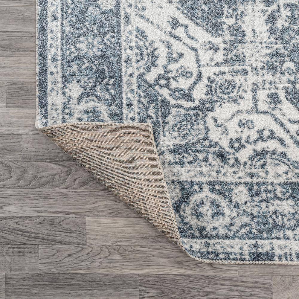 JONATHAN Y Keesha Bold Distressed Medallion Low-Pile Machine-Washable Cream/Blue 3 ft. x 5 ft. Area Rug