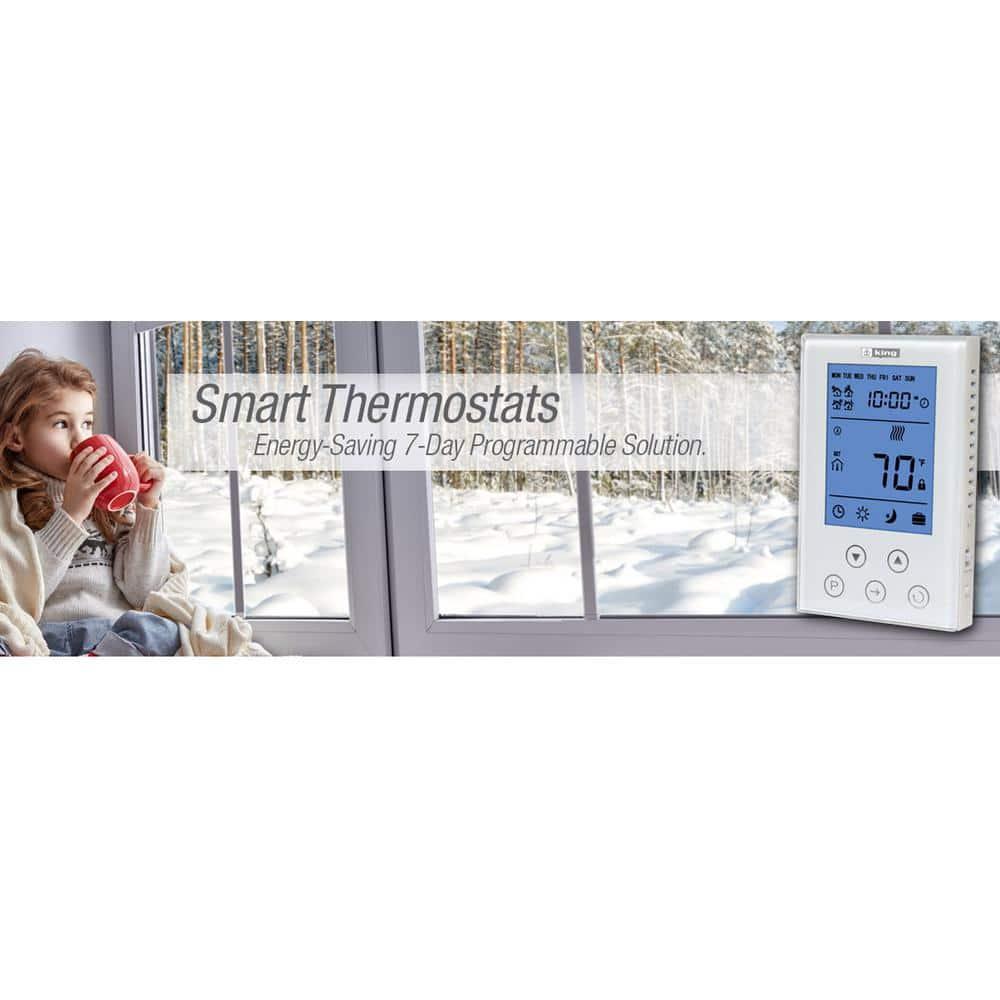 King Electric King Electric ClearTouch Smart Programmable Thermostat White