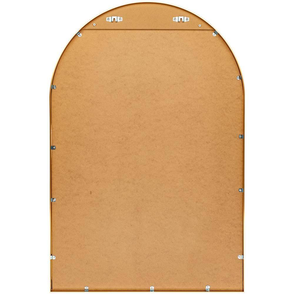 Aranya Rectangular Wood Silver and Gold Bathroom Vanity Mirror