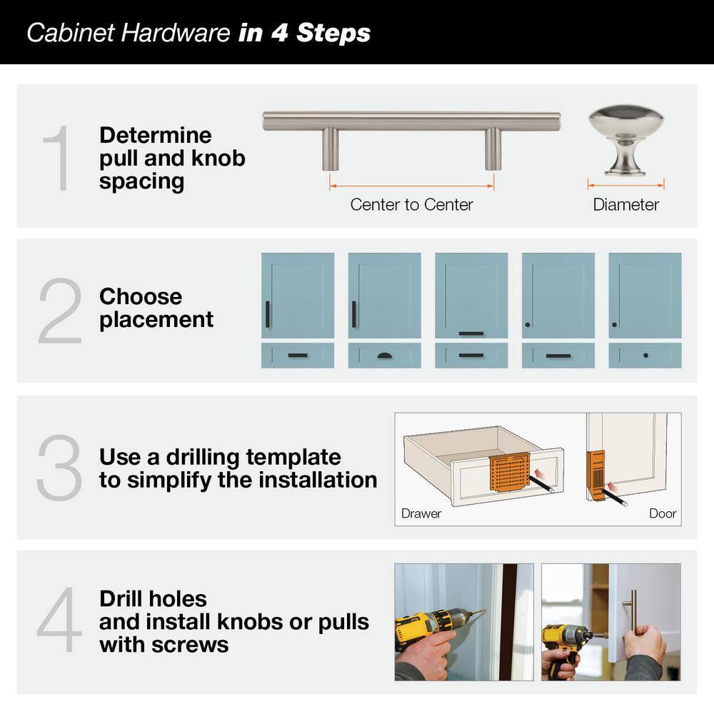 Brushed Nickel Modern Cabinet and Drawer Pull Handle