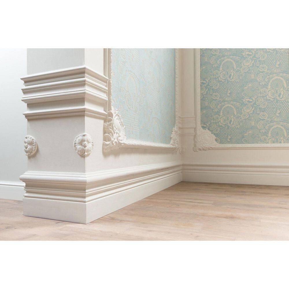 Architectural Products by Outwater L.L.C. 7/8 in D x 4 in W x 78-3/4 in L Primed White Plain Polyurethane Panel Moulding (Set of 2)