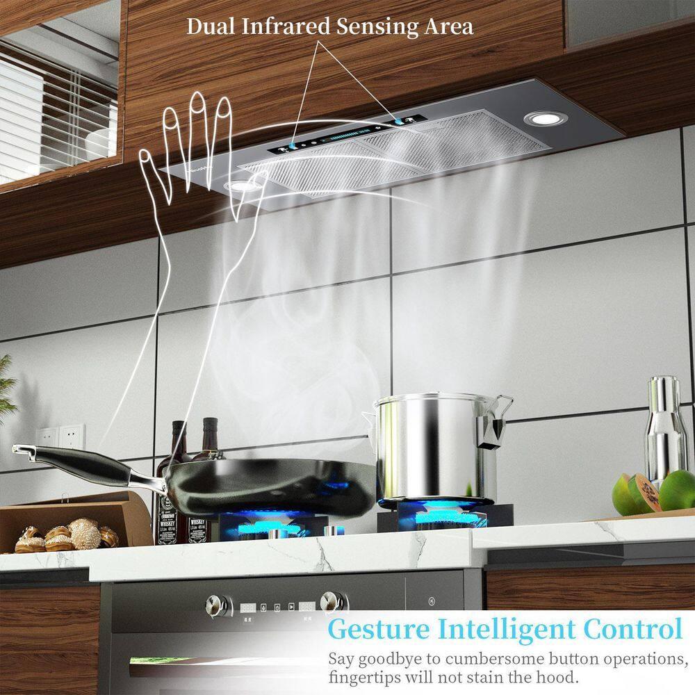 Range Hood Insert 36, AROAN Built-in Range Hood with Ducted/Ductless Convertible, Stainless Steel Vent Hood for Kitchen with 900 CFM, 4 Speed Soft Touch Switch, Aluminum Filters, Carbon Filter(B0136A)