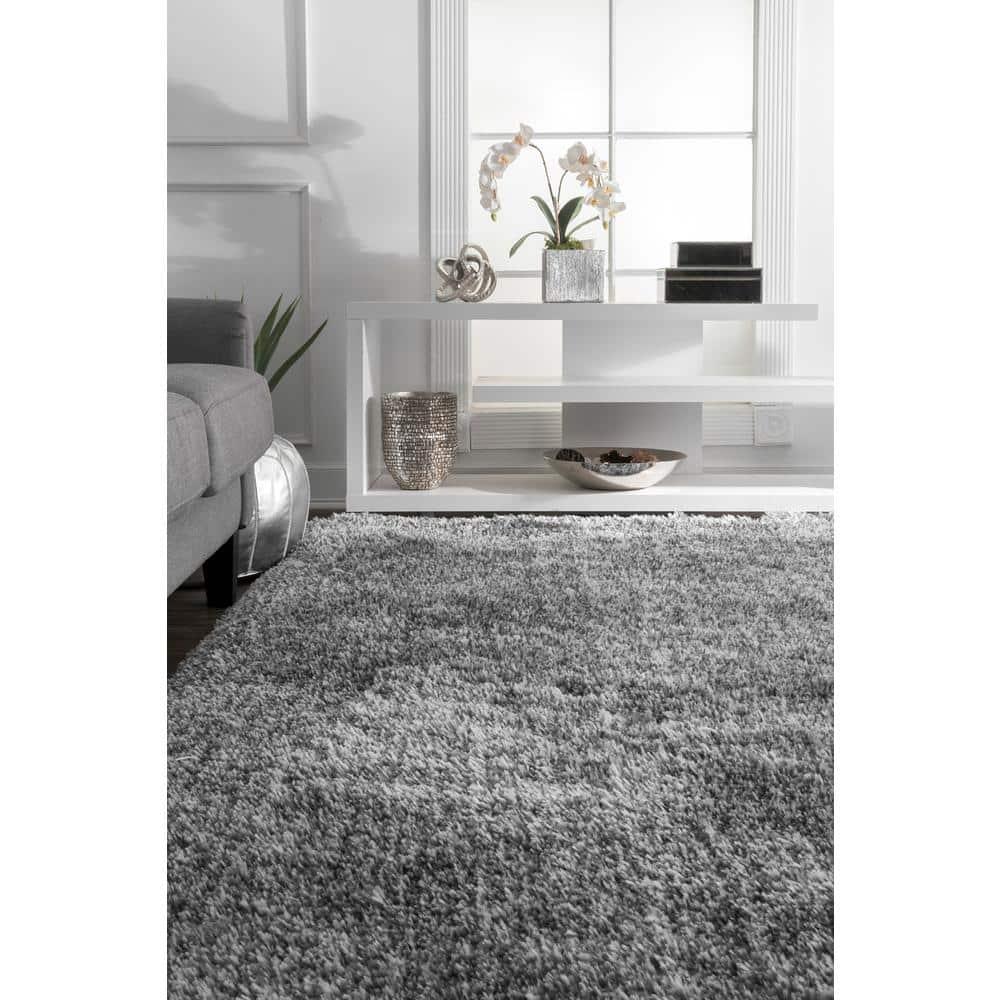3'x5' Hand Tufted Kristan Shag Area Rug Gray - nuLOOM: Modern High Pile Rectangle, Indoor Polyester Rug