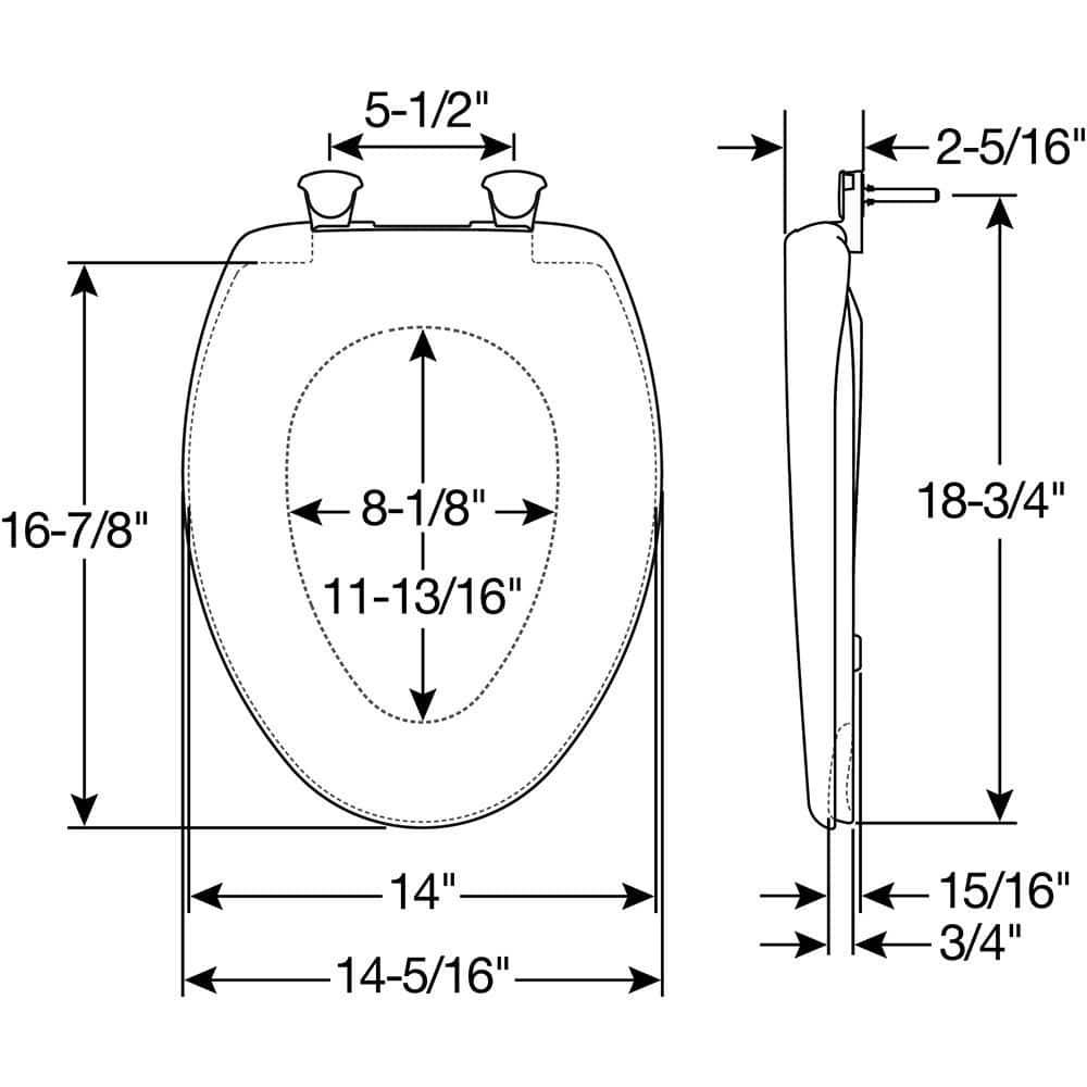 Bemis 1200SLOWT 148 Elongated Toilet Seat and Lid