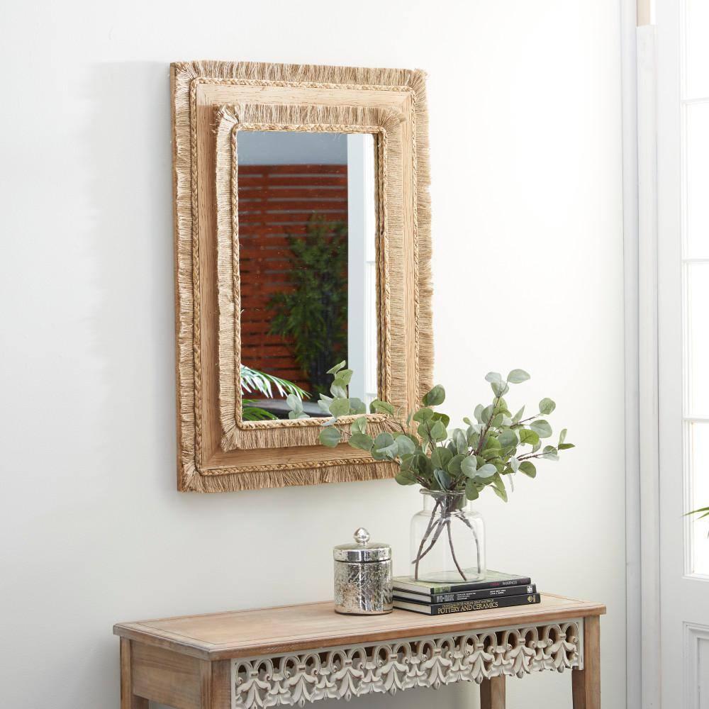 DecMode 26" x 36" Brown Wall Mirror