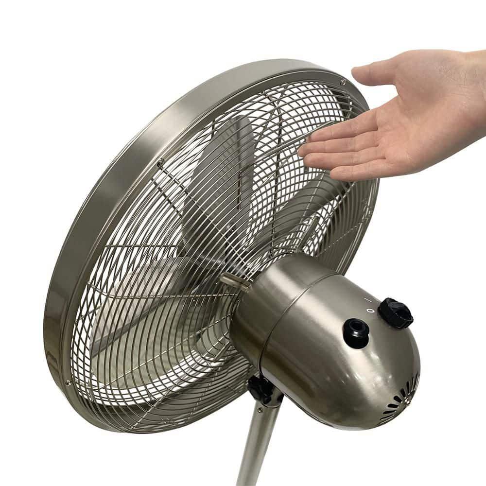 Good Housekeeping All-Metal 3-Speed 16" Oscillating Conference Room Pedestal Fan with Telescopic Height Adjustment (Multiple Finishes Available)