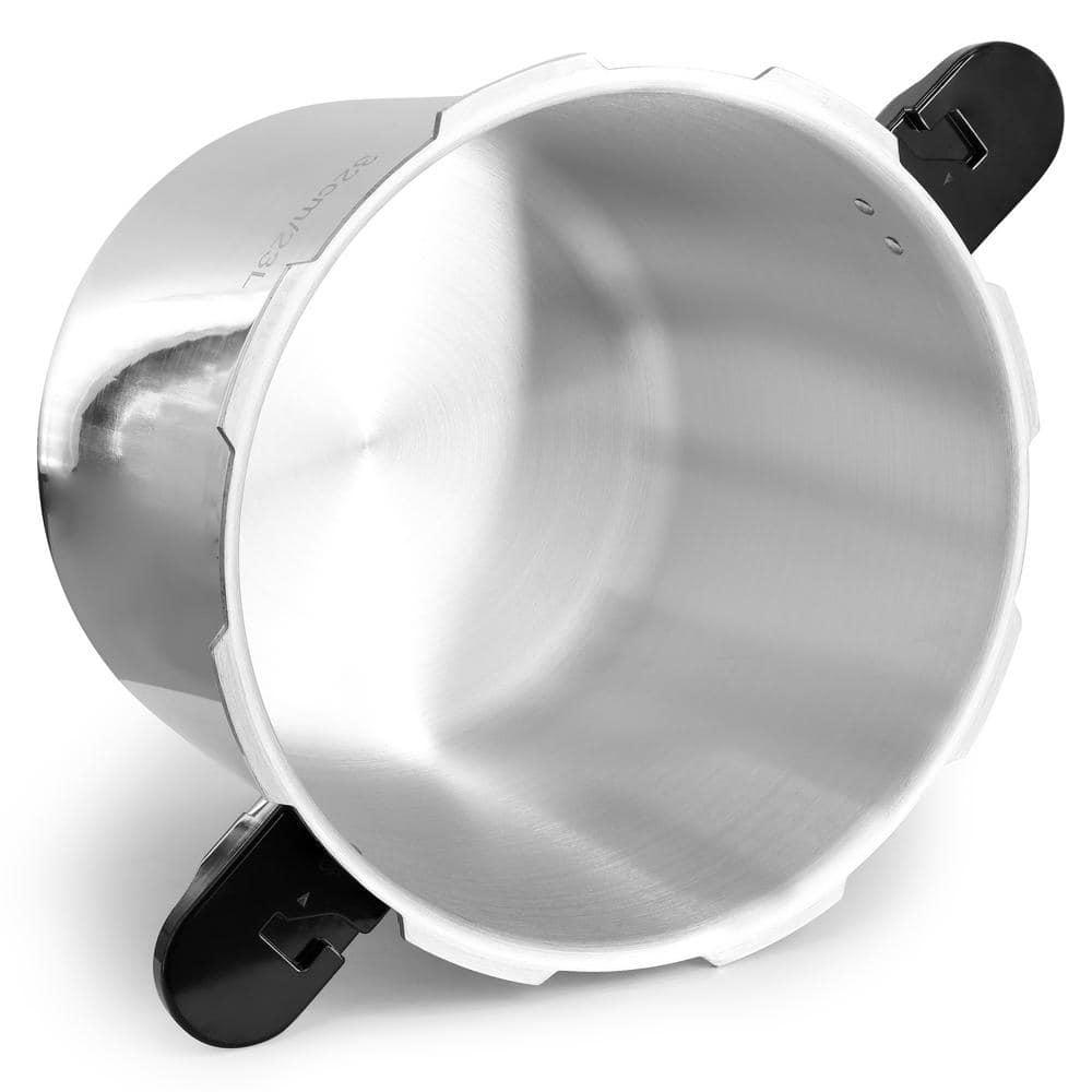 MegaChef 24qt Large Aluminum Stovetop Pressure Cooker/Canner for Induction and Gas Stove-Tops Silver