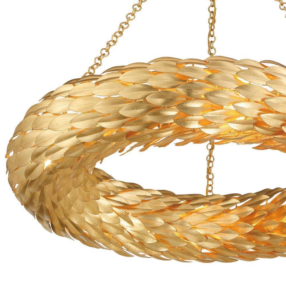 Crystorama Lighting Broche 8 - Light Pendant in  Antique Gold