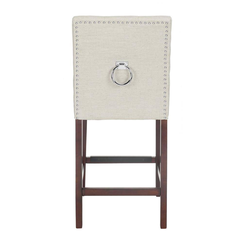 Nikita Counter Stool (Set of 2) - BST6303 - Light Grey/Espresso - Safavieh