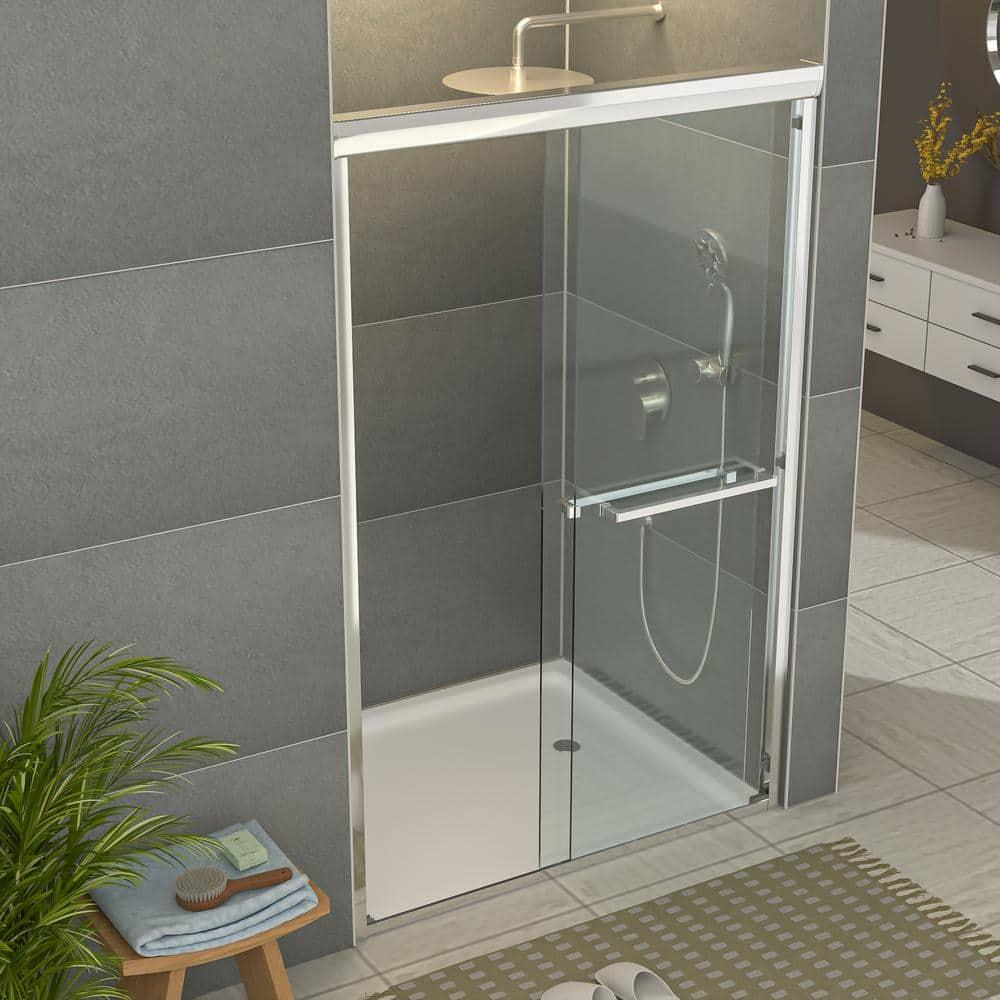 Shower Door 48" W X 76"H Semi-Frameless Bypass Sliding Shower Enclosure
