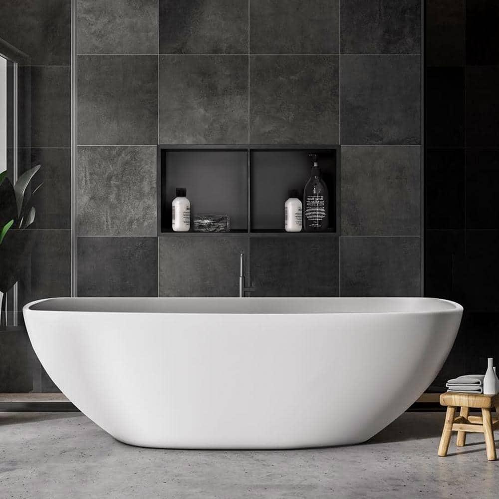 Matte Black Stainless Steel Shower Niche with Shelves