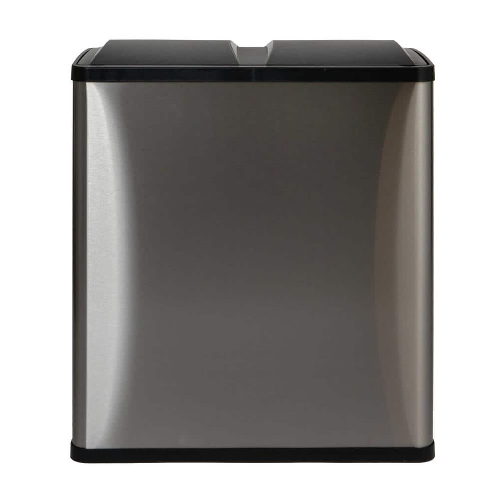 Household Essentials Steel Motion Sensor Multi-Compartment Trash/Recycling Bins - 8 Gallons