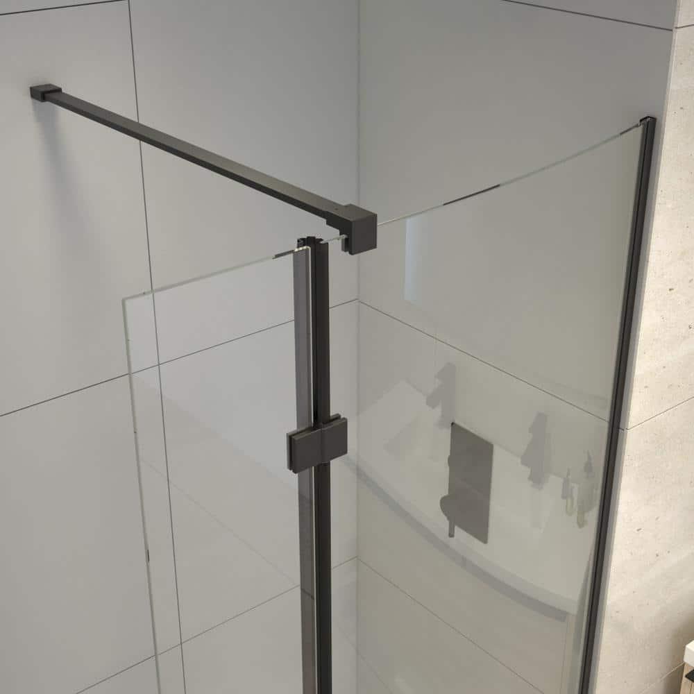 A&E Bath and Shower 60'' W 77.5'' H Framed Shower Enclosure Halim-60-BLK