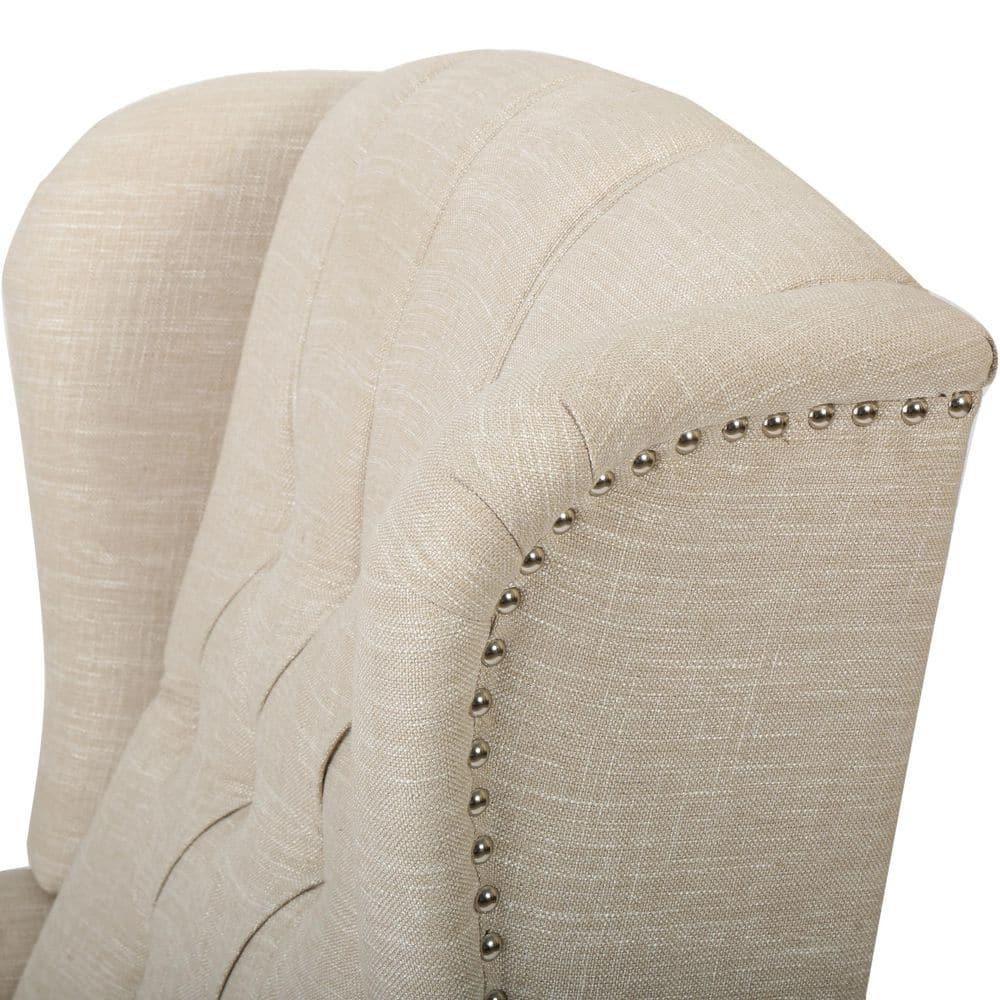 Walter Light Beige Fabric Recliner Club Chair - Christopher Knight Home: Elegant Tufted Wingback, Nailhead Trim, Polyester Upholstery