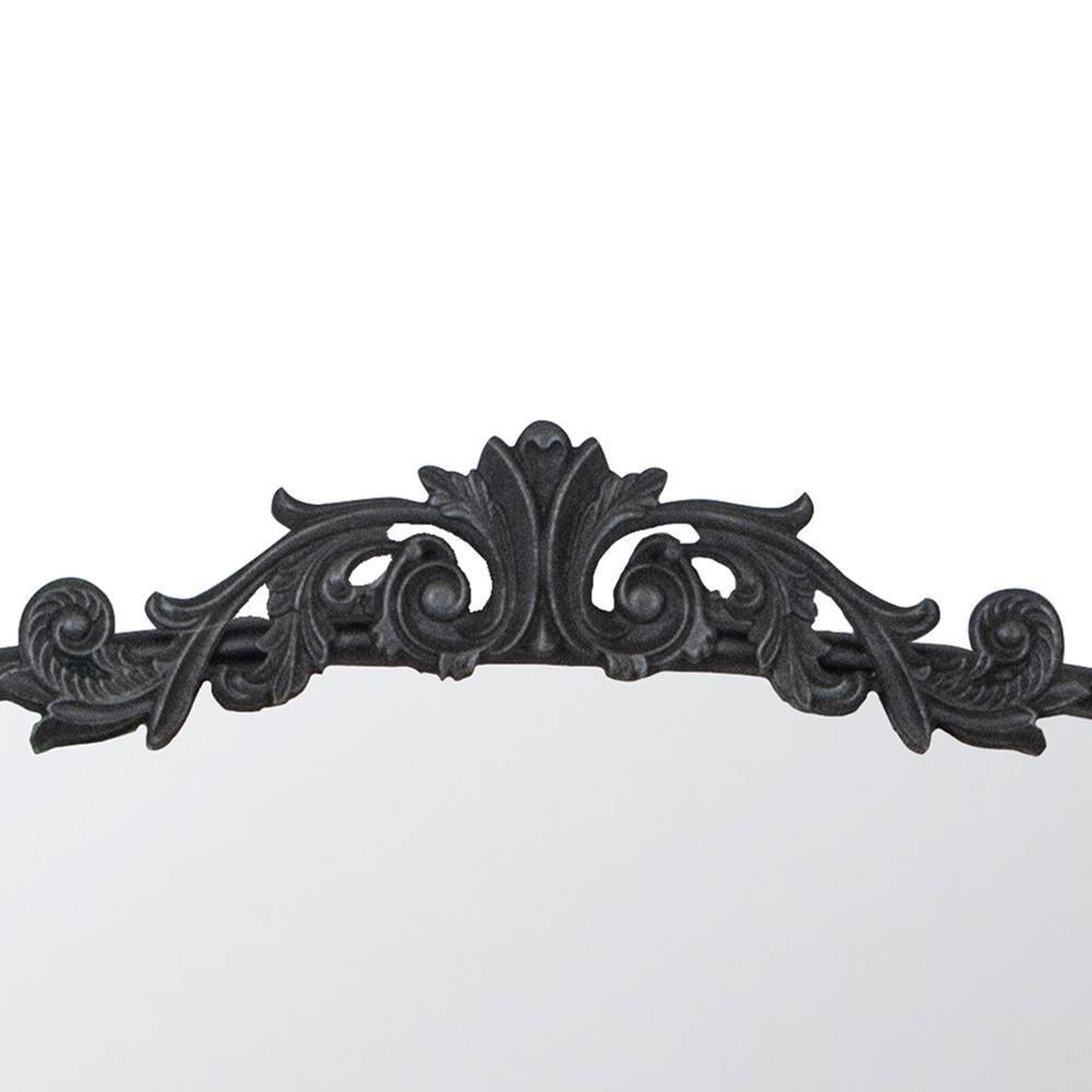 A&B Home Arched Vertical Mirror-Wall Mirror with Black Metal Frame,40"x31" Large Arch Mirror for Bathroom Bedroom Living Room