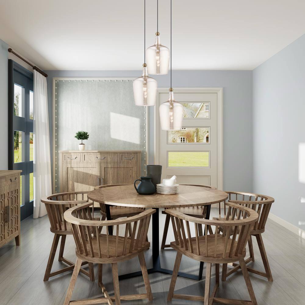 Livex Lighting Art Glass 1 - Light Pendant in  Antique Brass