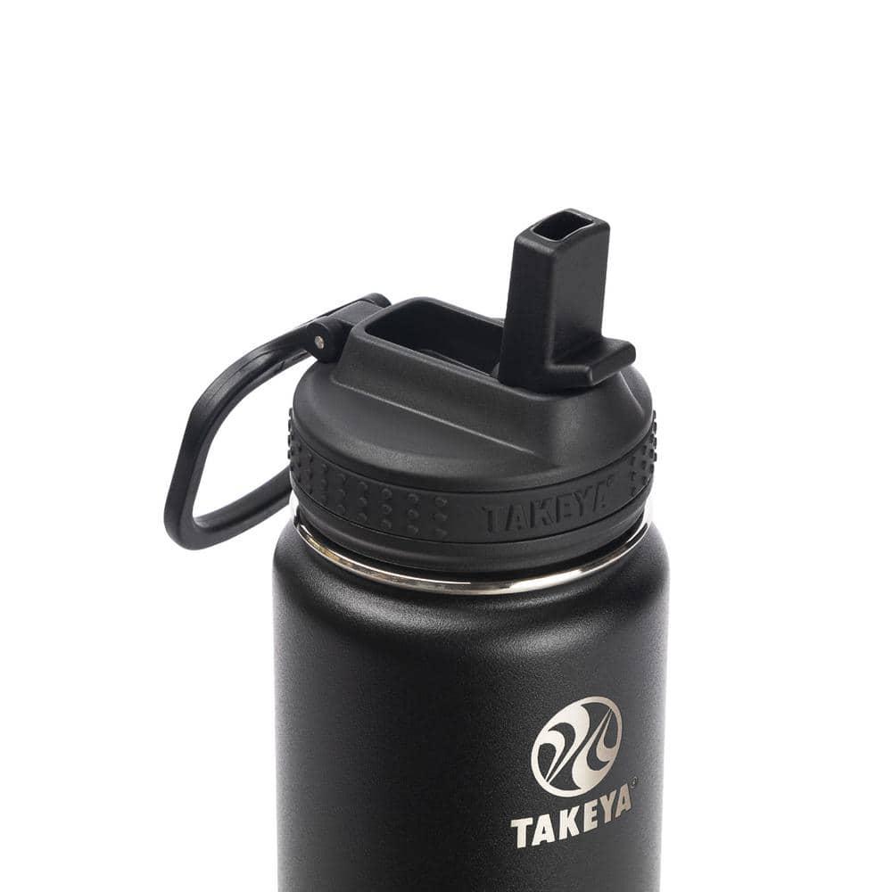 Takeya Actives Stainless Steel Water Bottle w/Straw lid, 24oz Onyx