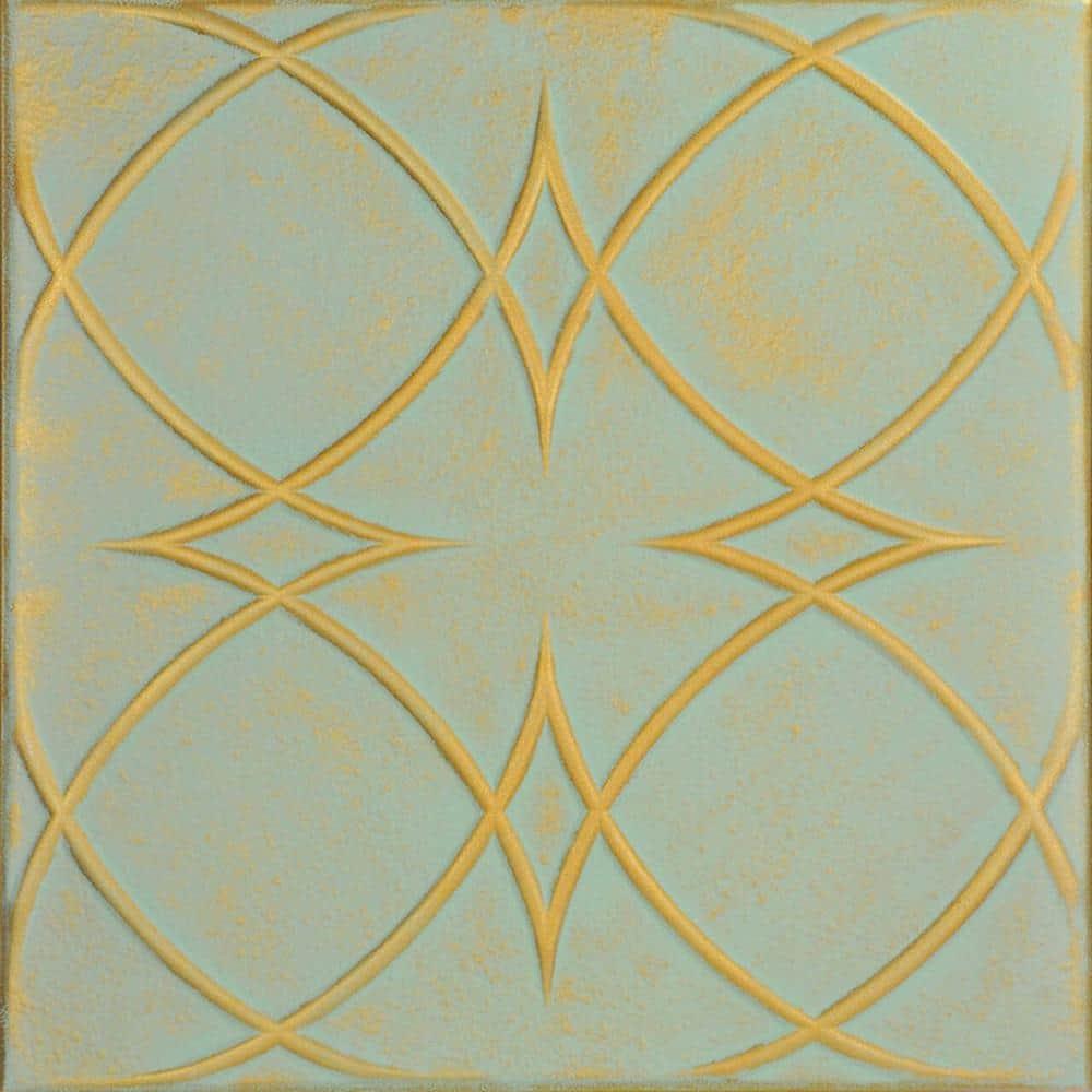 Circles and Stars 1.6 ft. x 1.6 ft. Polystyrene Glue-up Ceiling Tile