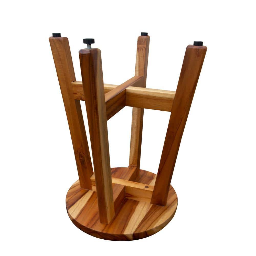 EcoDecors Shoji Teak Shower Stool 18" High Solid Teak Wood Shower Stool/Seat in Earthy Teak & Reviews | Wayfair