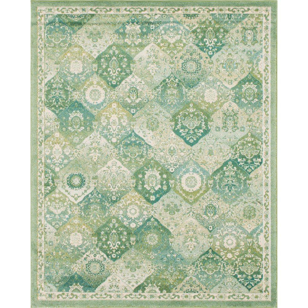 Unique Loom Penrose Collection Area Rug - Blake (8' x 10' Rectangle Green/Beige)