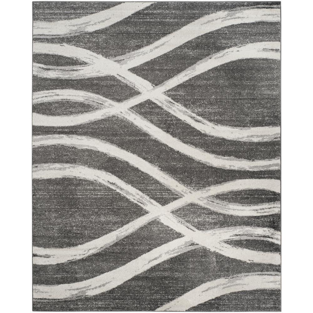 Adirondack ADR125 Machine Made Indoor Area Rug - Charcoal/Ivory - 9'x12' - Safavieh