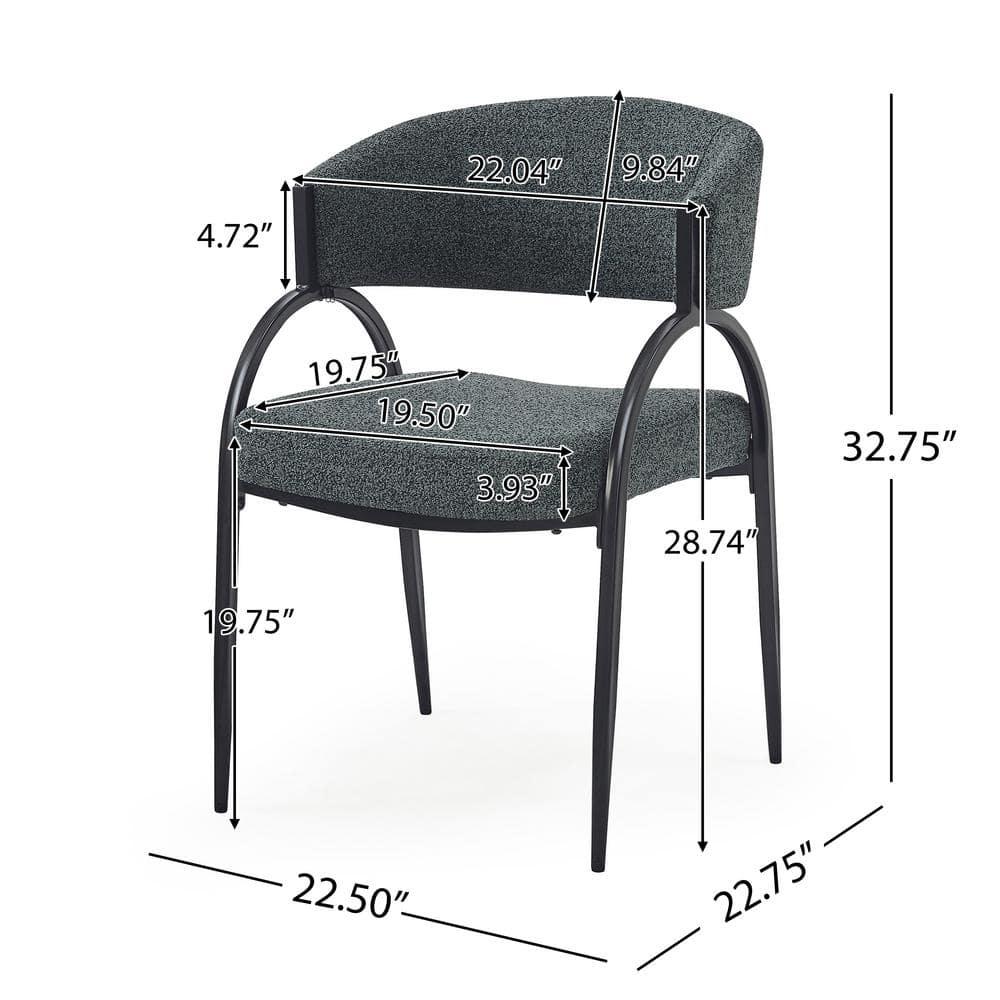 Christopher Knight Home Hayden Upholstered Armrest Dining Chairs with Metal Legs (Set of 2), Dark Green/Black