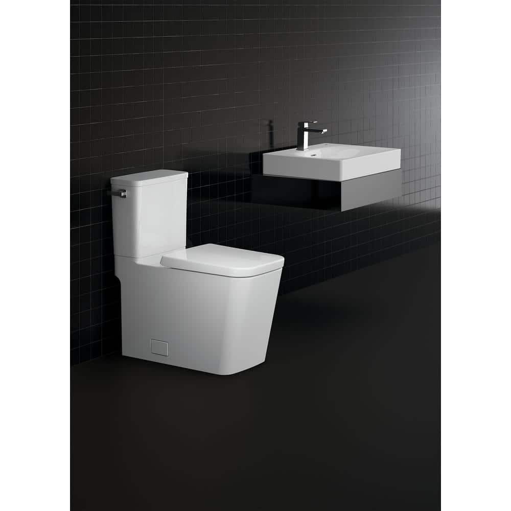 Eurocube® Alpine White Rectangular Wall Mount Bathroom Sink with Overflow