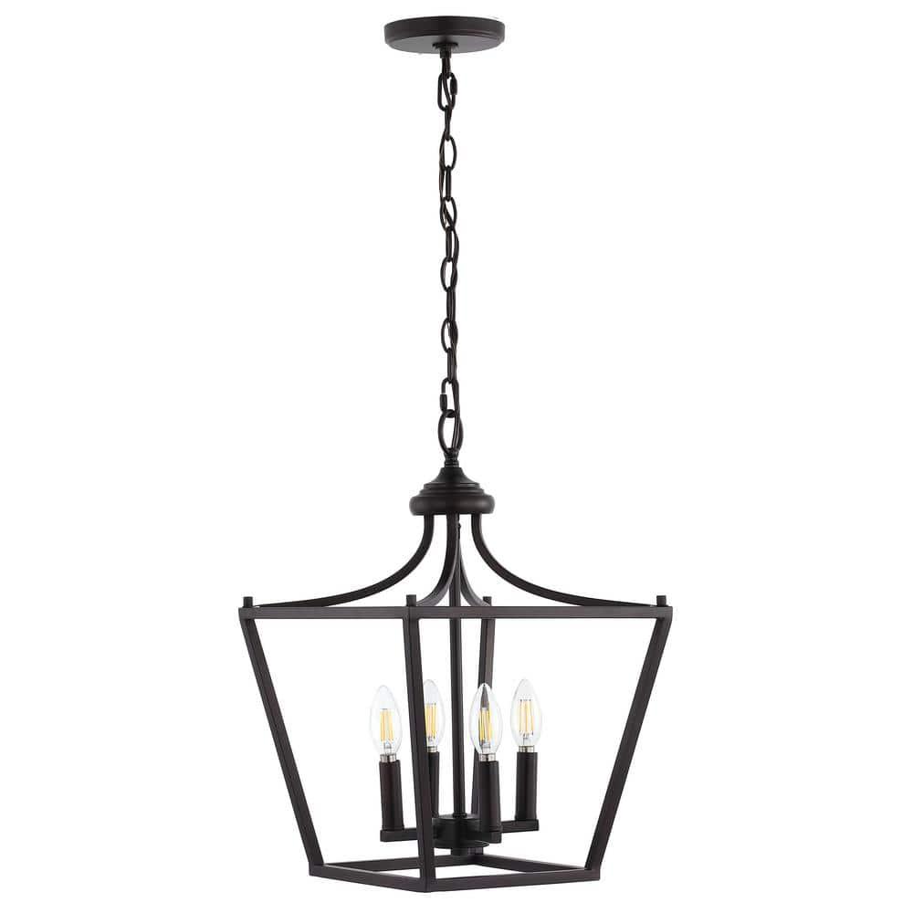 Camden 13" 4-Light Iron Classic Midcentury Pendant Lantern, Oil Rubbed Bronze