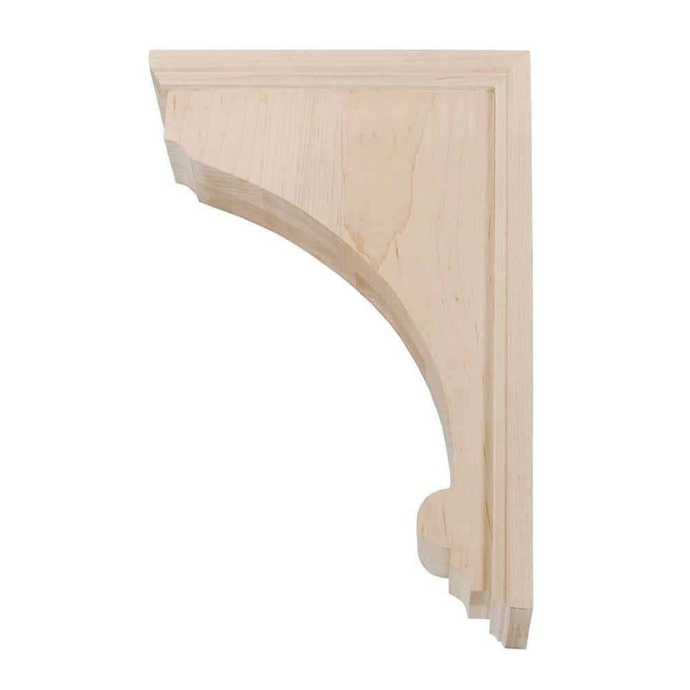 Architectural Products by Outwater L.L.C. 10 in x 2-1/8 in x 7 in Unfinished Small Solid Traditional Plain Wood Backet Corbel