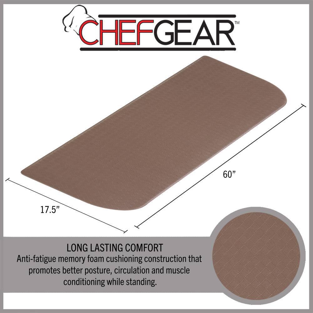 Anti-Fatigue Kitchen Mat, Mocha, Playa Basketweave Wedge by Chef Gear, 17.5 in. x 60 in.