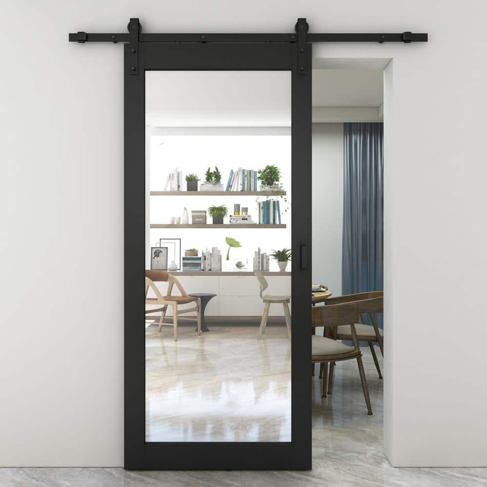 Calhome Sliding Mirror Barn Door with Hardware Kit and Door Handle