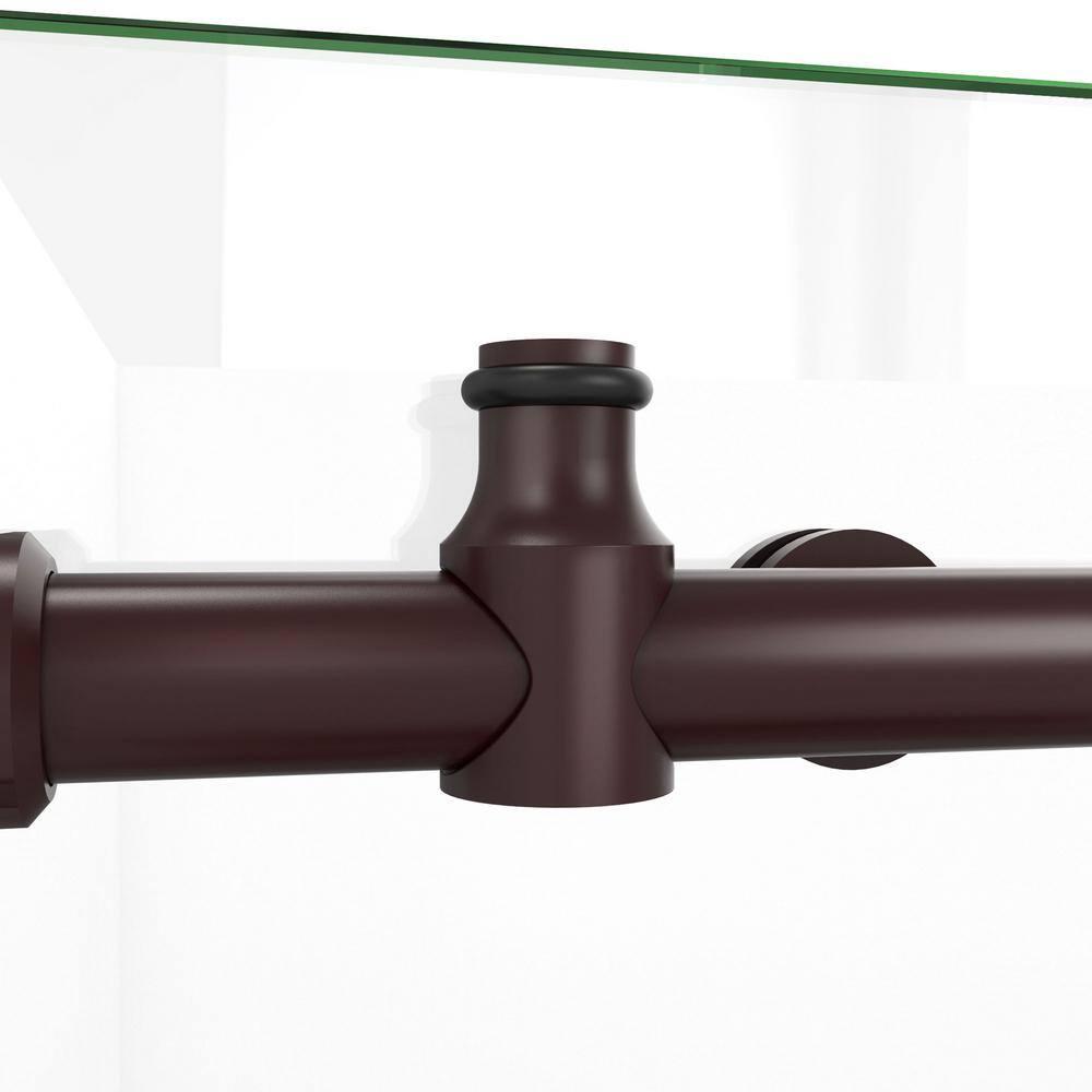 60.38" W x 34.5" D x 76" H Frameless Rectangle Sliding Shower Enclosure