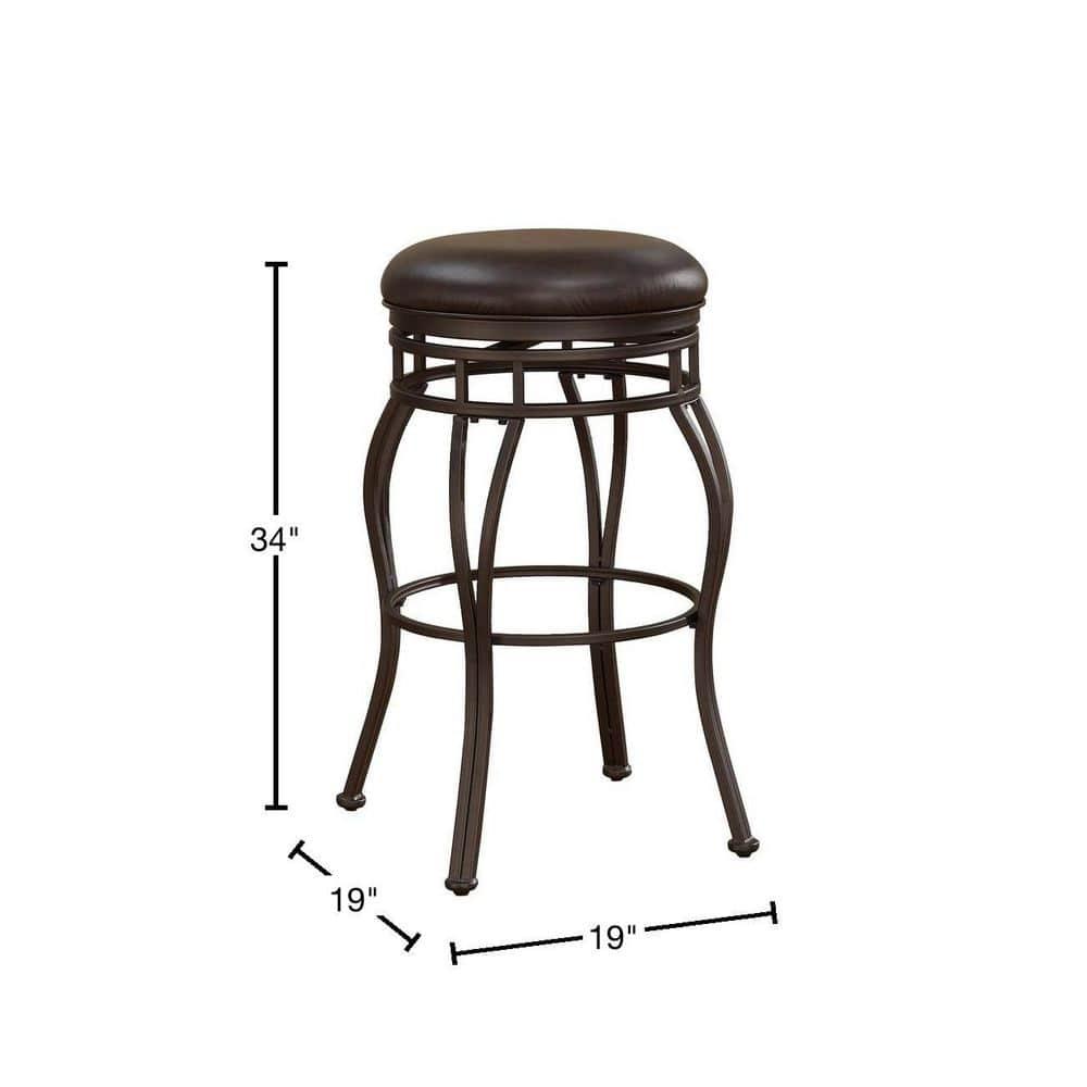 American Woodcrafters Villa 34" Backless Tall Bar Stool in Taupe Gray