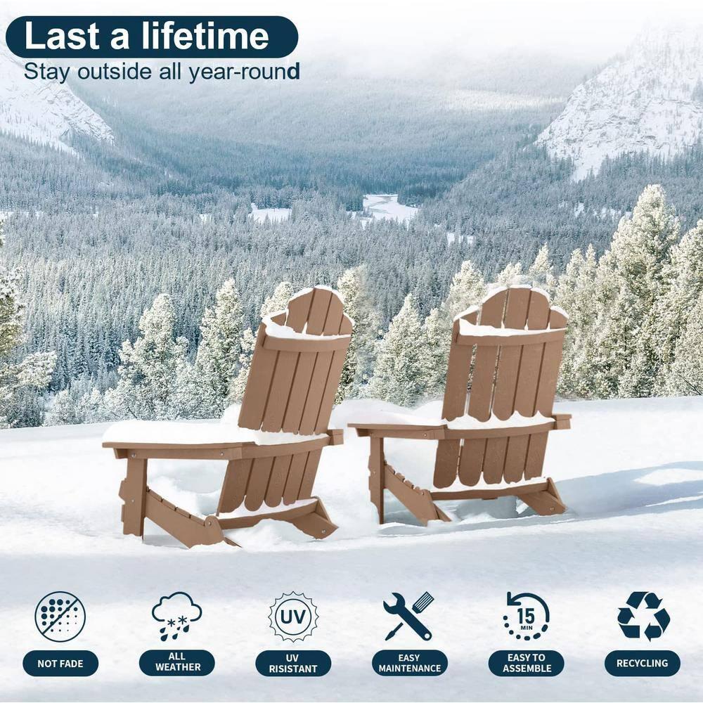 Highland Dunes Outdoor Plastic Folding Adirondack Chair For All Weather (Set Of 4) (Set of 4)