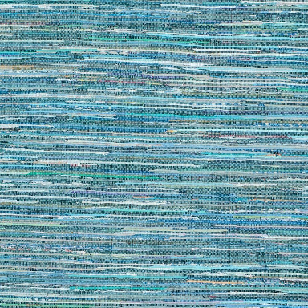 SAFAVIEH Rag Robynne Striped Cotton Area Rug, Blue/Multi, 10' x 14'