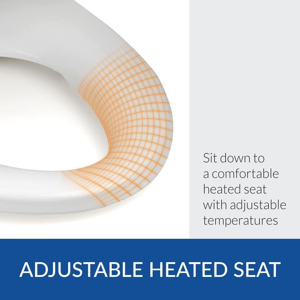 Bio Bidet by BEMIS 7ZBB1000R DRY BB1000 Round Bidet Toilet Seat, Electric, Warm Water with Air Dryer + 6 Bidet Towels