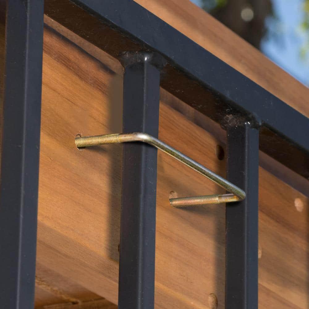 Noble House Caribbean Outdoor Natural Acacia Wood Balcony Bar Table