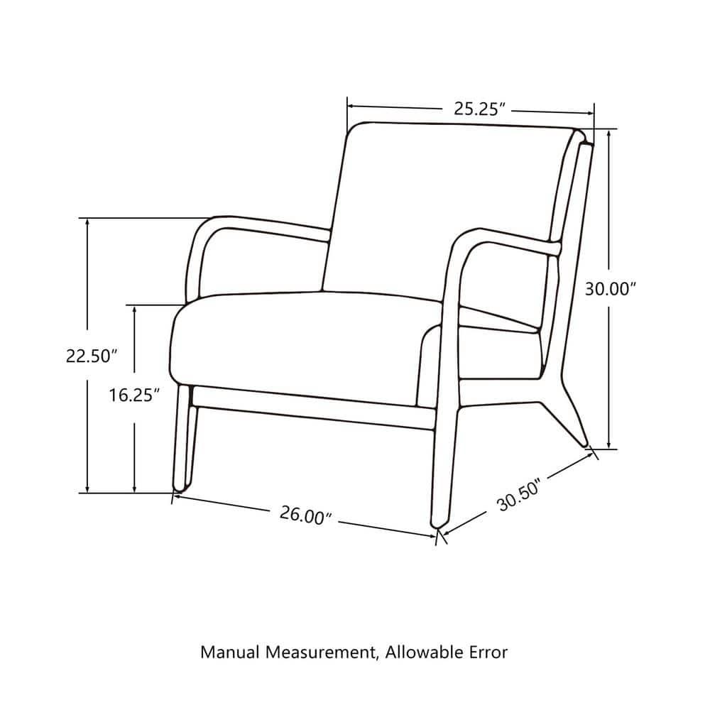 Glitzhome 2 Set Mid Century Hunter Green Accent Armchair, Single Reading Armchair PU Leather Lounge Chair with Walnut Ruberwood Frame