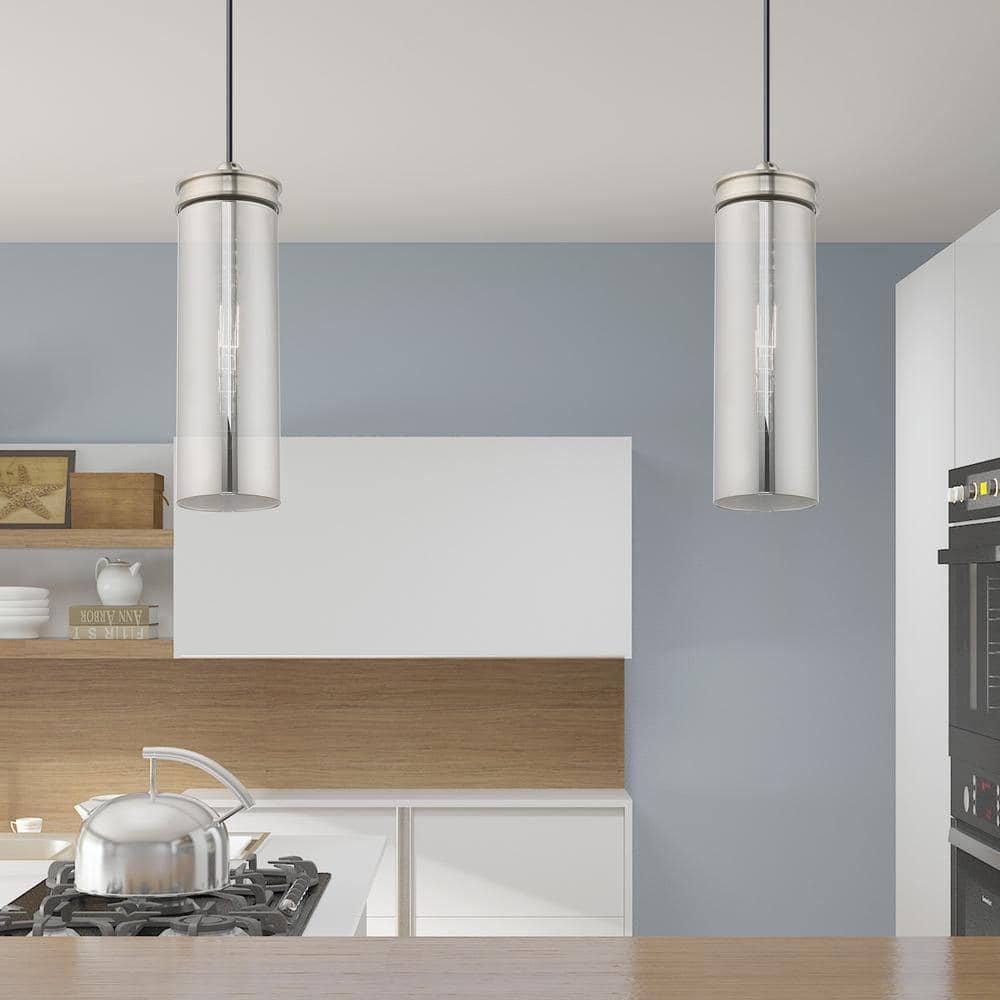 Livex Lighting Art Glass 1 - Light Pendant in  Brushed Nickel