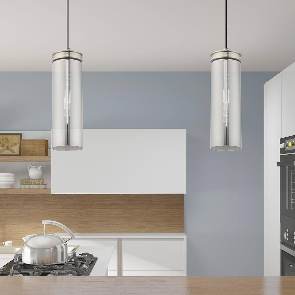 Livex Lighting Art Glass 1 - Light Pendant in  Brushed Nickel