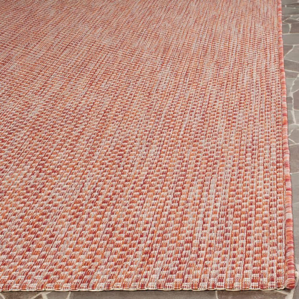 Courtyard CY8521 Power Loomed Indoor/Outdoor Area Rug - Red/Beige - 4'x4' - Safavieh.