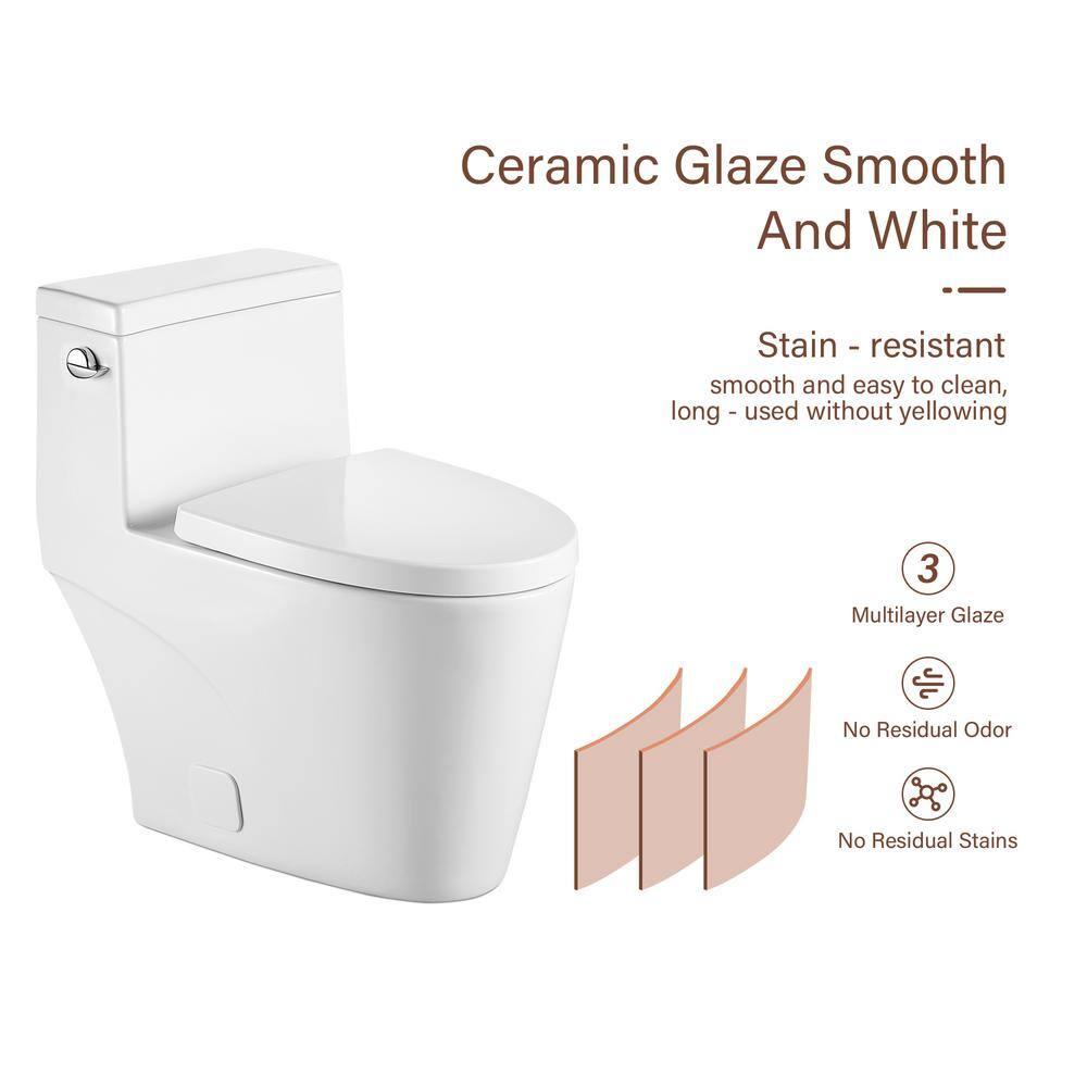 1.28 GPF Elongated Comfort Height One-Piece Toilet with Seat Included