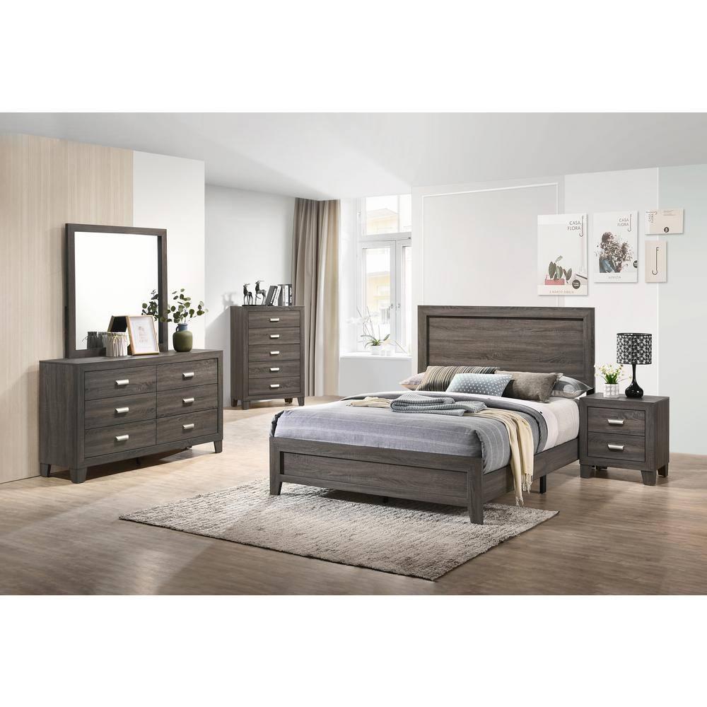 Rustic Full Sized Bed in Gray Wood